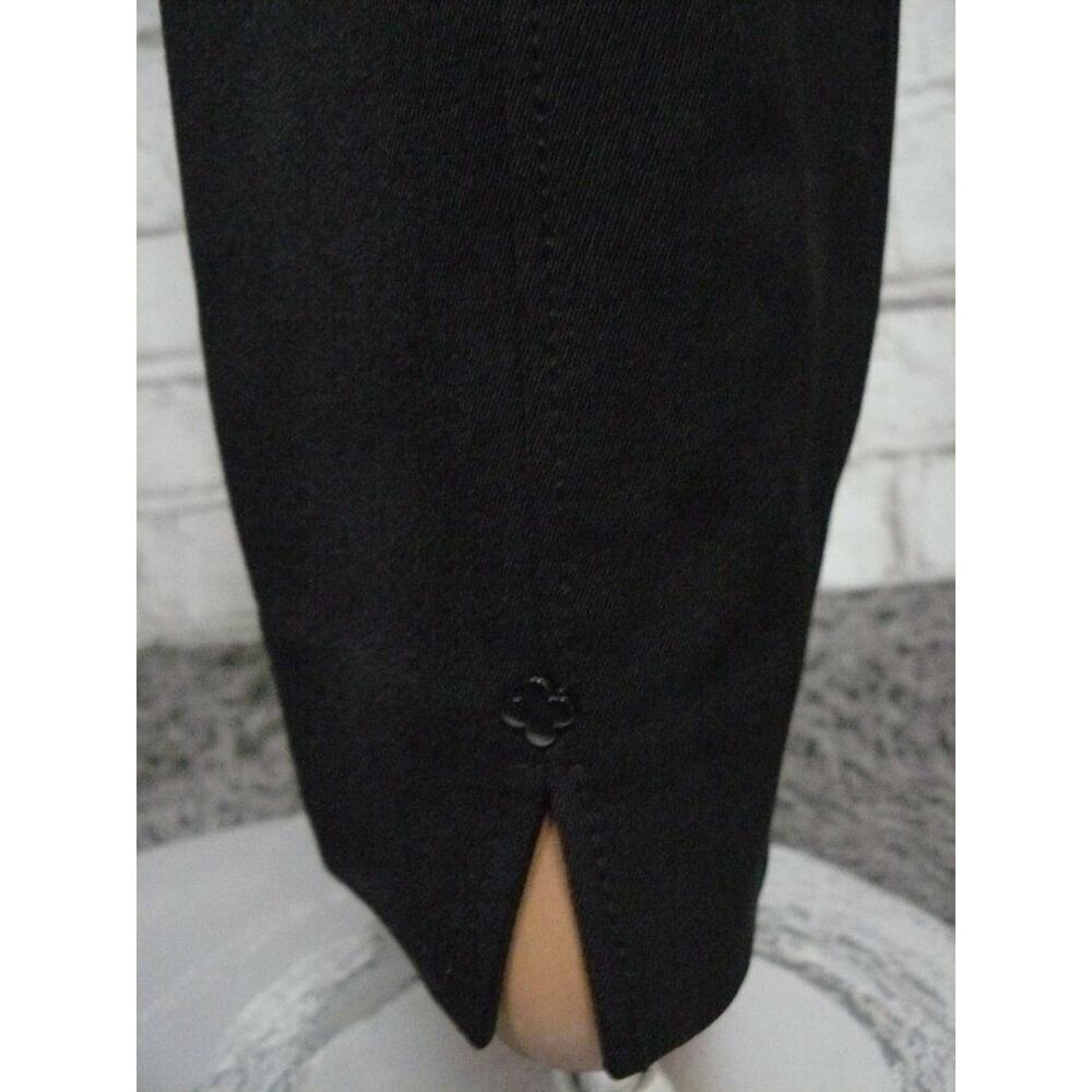$300 Pink Tartan Black Structured Knit Seamed Trouser Pants Split Hem 4 NEW - Picture 5 of 16
